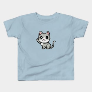 Cute Cat Smiling Kids T-Shirt